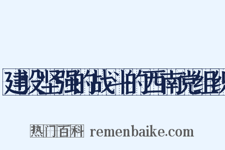 建设坚强的战斗的西南党组织是什么意思的图片
